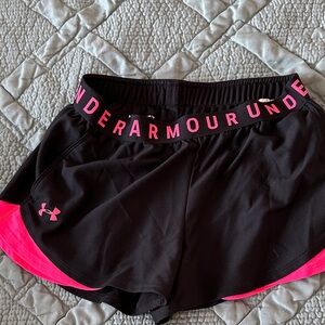 Under Armour Women's Athletic Shorts in Black and Pink